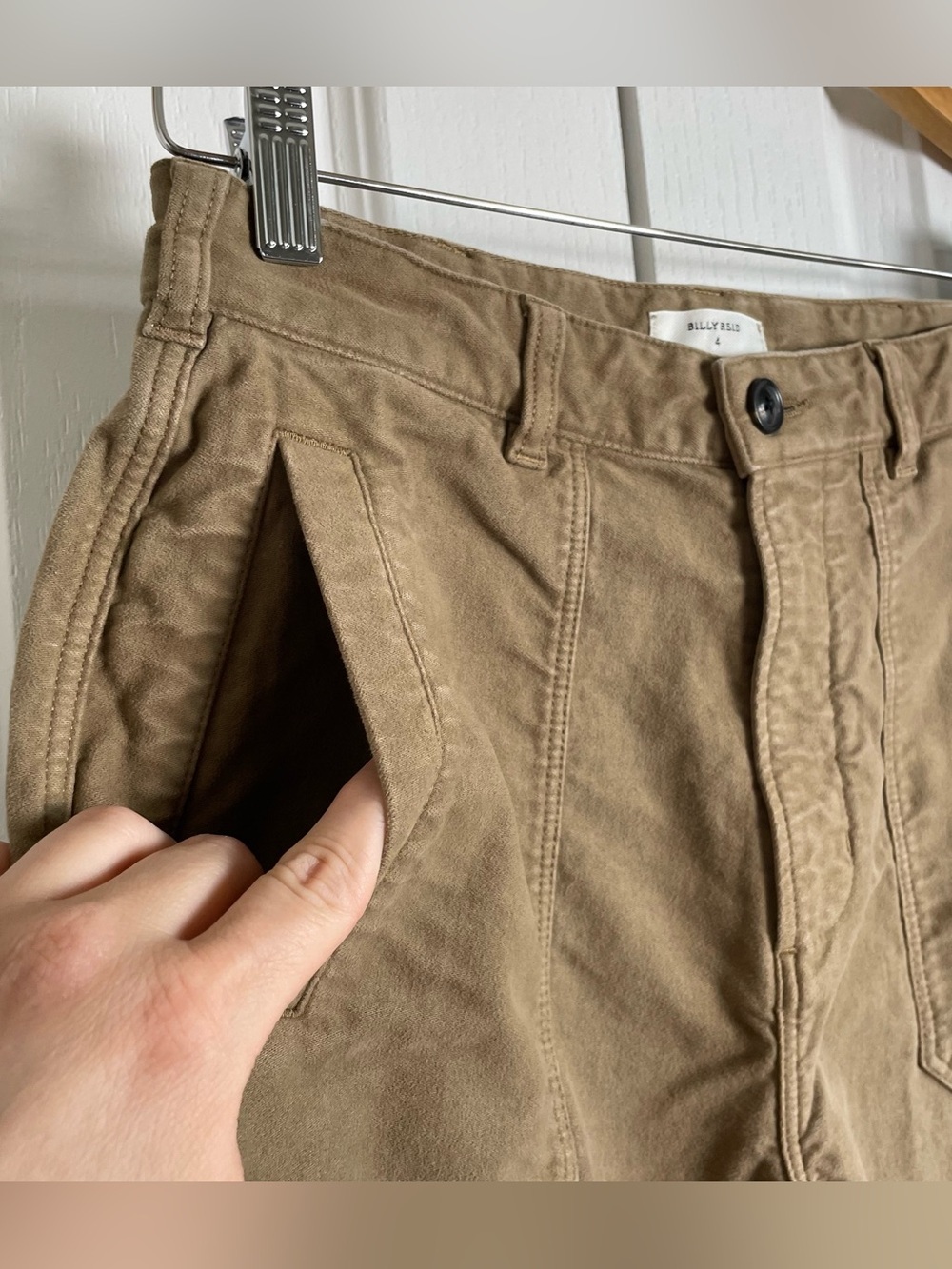 Billy Reid Moleskin Utility Capri Pants Women’s 4 Brown Straight Minimalist - Picture 3 of 14